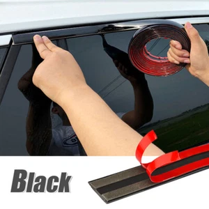 Cinta adhesiva protectora lateral de puerta de carrocería decoración de tira moldeadora negra para molduras de coche - Imagen 1 de 11