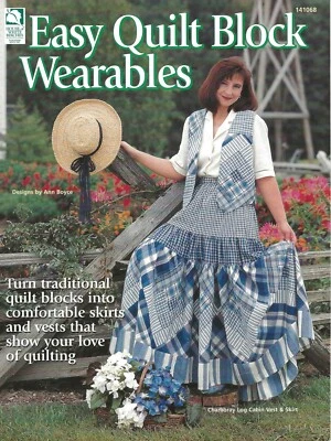 Easy Quilt Block Wearables Quilting Skirts Vests Log Cabin Autumn Leaf BOOK - Image 1 of 2