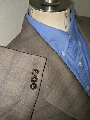 RAVAZZOLO 44R Brown Blue Glen Check 2 Vent Jacket Blazer Sport Coat - Image 1 of 4