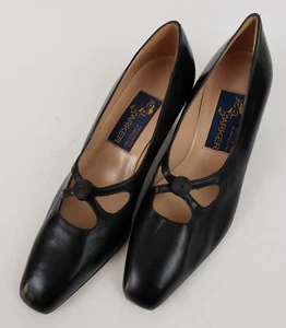 Joel Parker Woman Dress Leather Shoes Size B5 Black Heel Pump Italy handcrafted - Picture 1 of 9