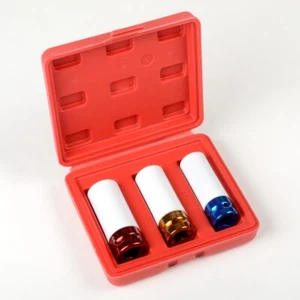 3pc Deep Socket Set w/ Plastic Protective Sleeve - Picture 1 of 3