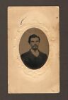 Old Civil War era 1860s Antique Tintype Photo Young Man w/ Goatee Whiskers Beard