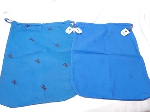 Set of 2 Vintage American Airlines AA Blue Logo Shoe Bag travel pouch 13" by 11" - Picture 1 of 3