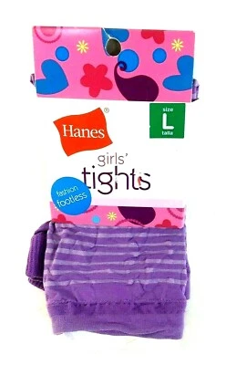 Medias moradas Hanes para niñas de moda sin pies mezcla de nailon talla grande - G28 Foto 1 de 4