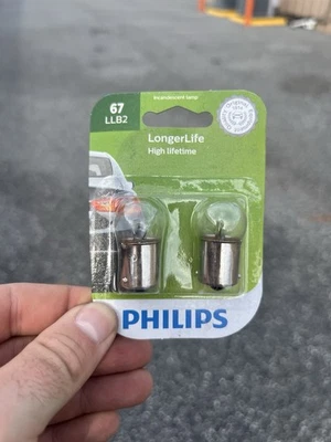 Philips LongerLife 67 7.97W duas lâmpadas capô luz do compartimento do motor substituição lâmpada de estoque - Imagem 1 de 2