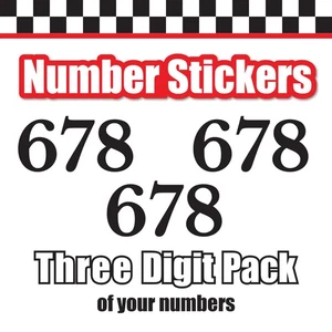 3 pcs Vinyl Custom Number Stickers 3 Digit 3"-16" Height Purple Teal Tan 1117S - Picture 1 of 8