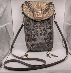 Hand Made Stetson Western Leather Boot Purse Roper Boot Crossbody - Picture 1 of 4