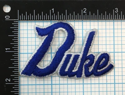 DUKE BLUE DEVILS NCAA COLLEGE VINTAGE 3" SCRIPT LOGO TEAM PATCH - Image 1 of 2