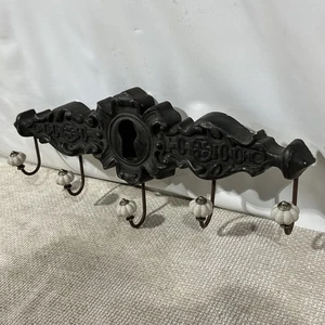 Vintage Hook Rack 22” Wall Mount Pan Holder Coat Kitchen Keys - Picture 1 of 17
