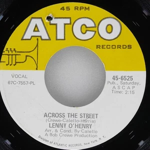 LENNY O'HENRY Across The Street / Saturday Angel ATCO 45-6525 VG 45 1967 7" Funk - Picture 1 of 4
