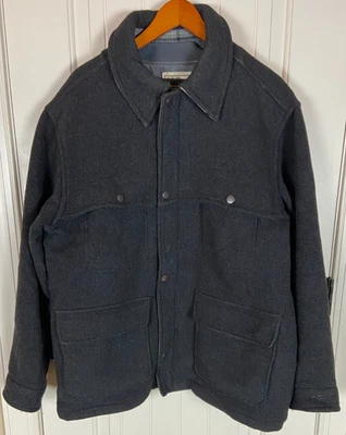 LL Bean Jacket Mens L Outdoor Hiking Work Barn Pea Coat Heavy w/ Detachable Vest - Image 1 of 4