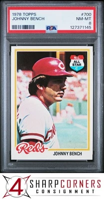 1978 TOPPS #700 JOHNNY BENCH REDS HOF PSA 8 - Imagem 1 de 3