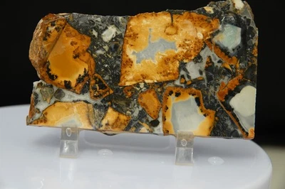 IMPRESIONANTE LOSA DE JASPE MALINGANO EXCEPCIONALES COLORES BRILLANTES SÓLIDO 3,9 X 2,4 X 0,26" Foto 1 de 3