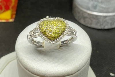 Diamond, Sterling Silver Heart Ring size N1/2 - image 1 of 4