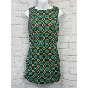 Millie Macintosh A-Linien Kleid Gr. 6 grün gelb Retro Glitzerfaden Überhang - Bild 1 von 9