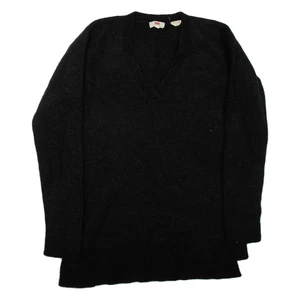 LEVI'S Womens Jumper Black Tight Knit Wool S - Picture 1 of 6