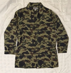 A Bathing Ape Bape Trench Coat Rain Jacket Camo XXL Waterproof Rare Size - Picture 1 of 3