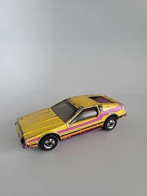 Vintage 1979 Hot Wheels Turismo Delorean Yellow  And Purple with racing stripes - Image 1 of 4