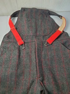 Mono con tirantes Woolrich de colección para hombre mediano de lana gris a cuadros Malone caza años 90 - Imagen 1 de 10