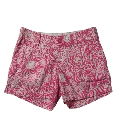 Pantalones Cortos Lilly Pulitzer Talla 00 Get Spotted Callahan Rosa Blanco Leones Vacaciones Foto 1 de 4