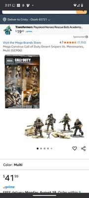 MEGA CONSTRUX CALL OF DUTY DESERT SNIPERS VS. MERCENARIES GCP06 113 PCS New - Image 1 of 4