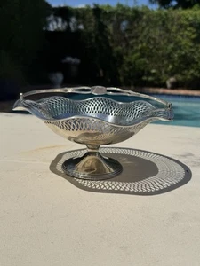 Frank M Whiting Sterling Silver Basket with Hinged Handle - 7.75” x 3.5” - 8 Oz - Picture 1 of 20