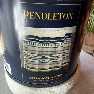 Pendleton Plush Ultra Soft Saltillo Stripe Throw Blanket 50" x 70" Washable - Picture 1 of 7