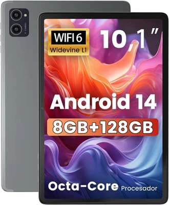Tableta Android 14 de 10.1", Procesador Octa Core, 8GB+128GB+1TB de Expansión, B - Imagen 1 de 4