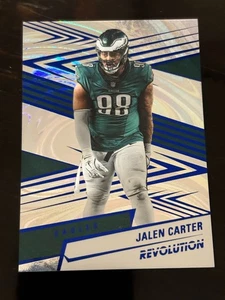 2025 Panini Revolution Jalen Carter Blue Swirl /99 #136 - Eagles - Bild 1 von 2