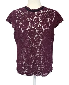 Top in pizzo viola White House Black Market taglia M - Foto 1 di 7