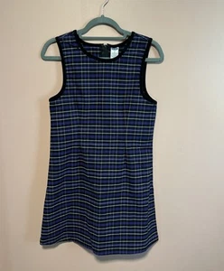 Vintage Old Navy Plaid Purple Jumper Dress Girls 14 90’s Y2K Black - Picture 1 of 5