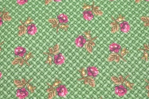 VINTAGE CHRISTMAS GREEN FLOWERS  REVERSIBLE SET OF 4 HANDMADE PLACEMATS 17" X 11 - Picture 1 of 4