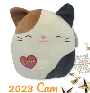 Squishmallow 12' Cam Calico Cat Heart Love Belly Valentine Plush BNWT - Picture 1 of 9