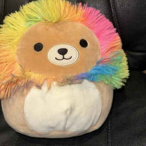 Squishmallows Official 8" Leonard the Rainbow Mane Lion Stuffed Plush Toy - Picture 1 of 5