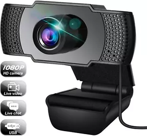 Webcam with Microphone, USB Webcam with 3D Denoising and Automatic Gain, - Picture 1 of 6
