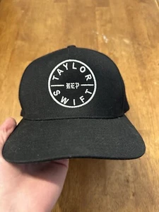Taylor Swift Reputation Snapback Cap Hat Womens One Size Black Flat Brim Yupoong - Picture 1 of 6