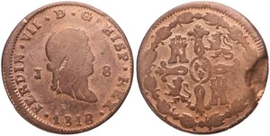 Spain - Spain 8 Maravedís 1818 - Copper, 9.4g, Ø 31.6mm Km#491 - Picture 1 of 1