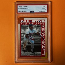 Kirby Puckett 1990 Topps #391 AL All Star, MINT PSA 9 | Minnesota Twins HOF