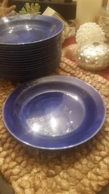 NEW S/6 pottery barn harbor melamine salad bowl blue outdoor pool ice cream - Image 1 of 4