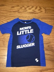 Boys Kids Place Sport Mom’s Little Slugger baseball t shirt blue 5t - Picture 1 of 4