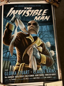 The Invisible Man Mondo Jason Edmiston normaler 24x36 Kunstdruck Carl Laemmle OOP - Bild 1 von 1