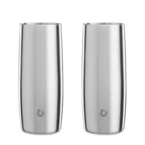 SNOWFOX Stainless Steel Highball Cocktail Glass Set, Set of 2 - Steel - Picture 1 of 4