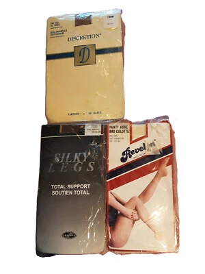 NOS NIP Vintage 1970s-80s Canadian Pantyhose Bundle – 3 Unique Pairs - Image 1 of 2