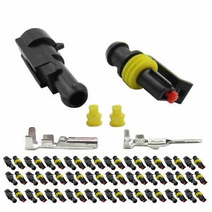 30 Set Kit 1 Pin Way Sealed Waterproof Electrical Wire Connector Plug Car Auto - Picture 1 of 1