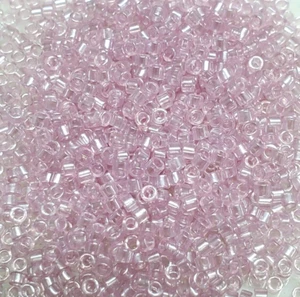 Miyuki Delica kleine Perlen Größe 11/0 "TRANSPARENT GLANZ HELLROSE" 5,2 Gramm - Bild 1 von 4