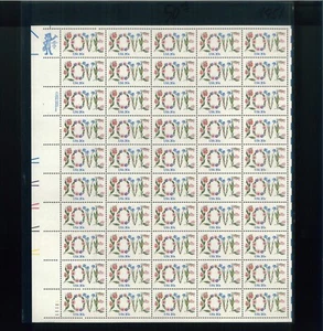 United States 20¢ Floral Love Postage Stamp #1951 MNH Full Sheet - Picture 1 of 1