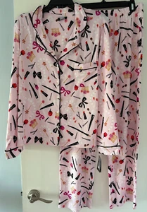 Kate Spade Pajama Set Size XL Pink Long Sleeve Shirt Pants NEW $78 - Picture 1 of 5