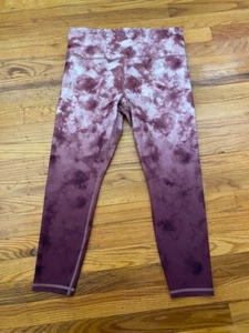 Athleta Elation Printed 7/8 Tight Leggings (657553) Maroon Dye - Large - Picture 1 of 9