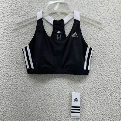 NWT Adidas S Black Reacerback Sports Bra Full Wireless Athletic Activewear - Image 1 of 4