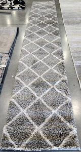 GREY / IVORY 2'-3" X 16' Back Stain Rug, Reduced Price 1172754870 SGH281B-216 - Picture 1 of 4